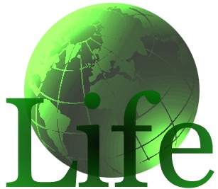 green globe with LIFE