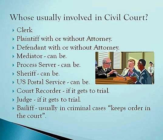 who is in a civil court